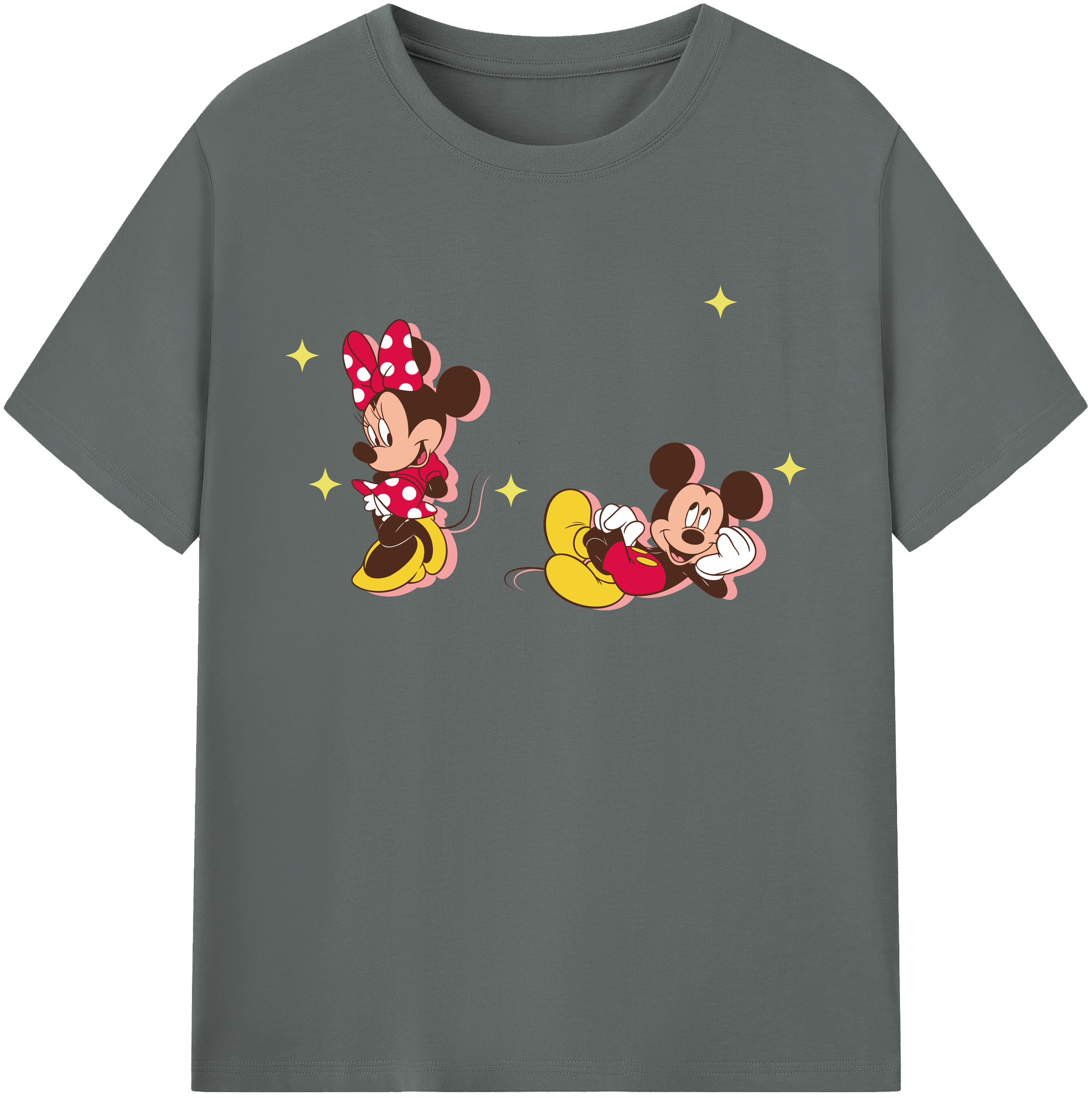 ミッキーマウス Mickey Mouse 綿100％ メンズ半袖Tシャツ｜肌触りやわらか＆通気性